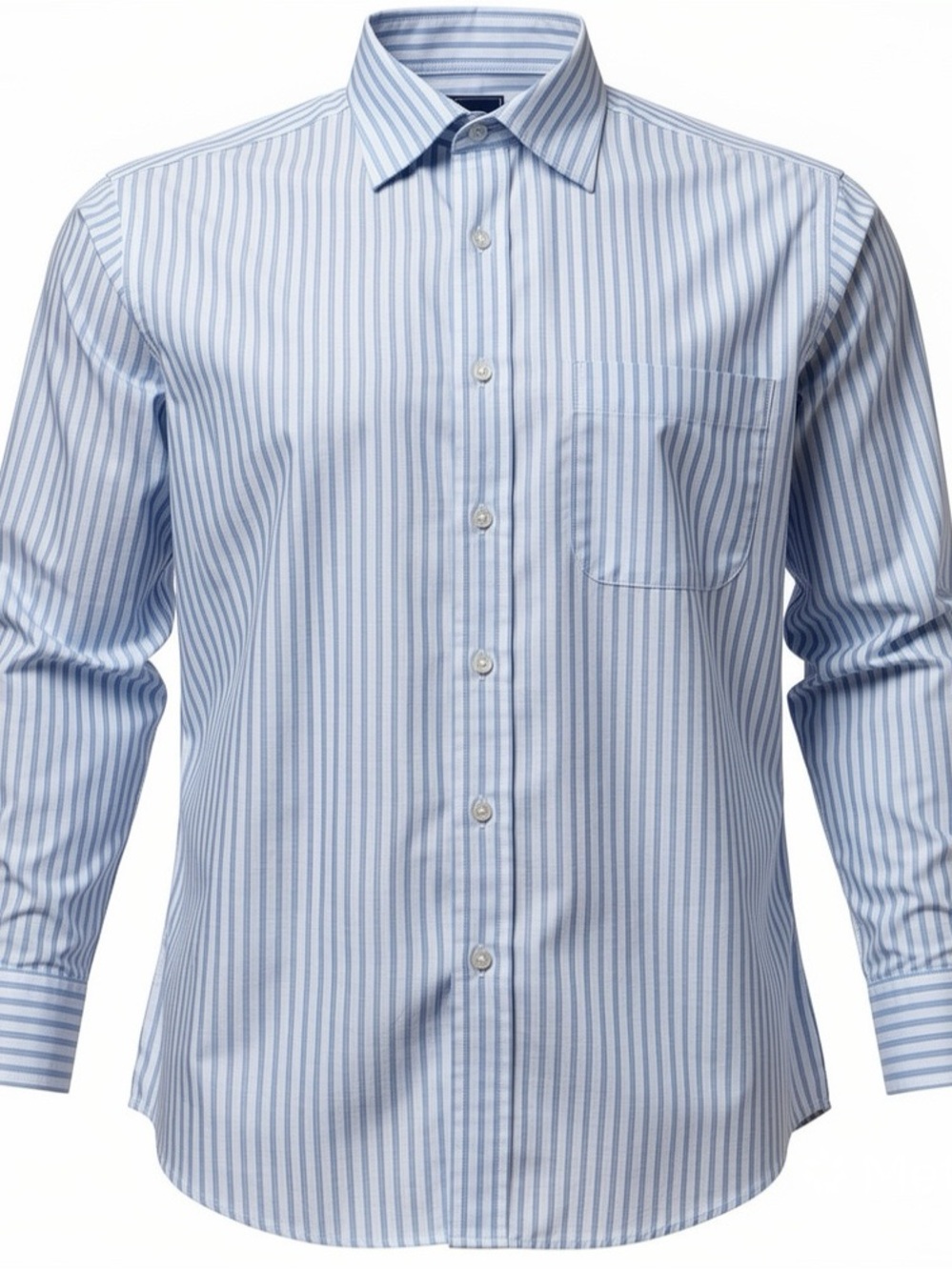 T.Harris Tailored Blue Stripe Dress Shirt - Long Sleeve
